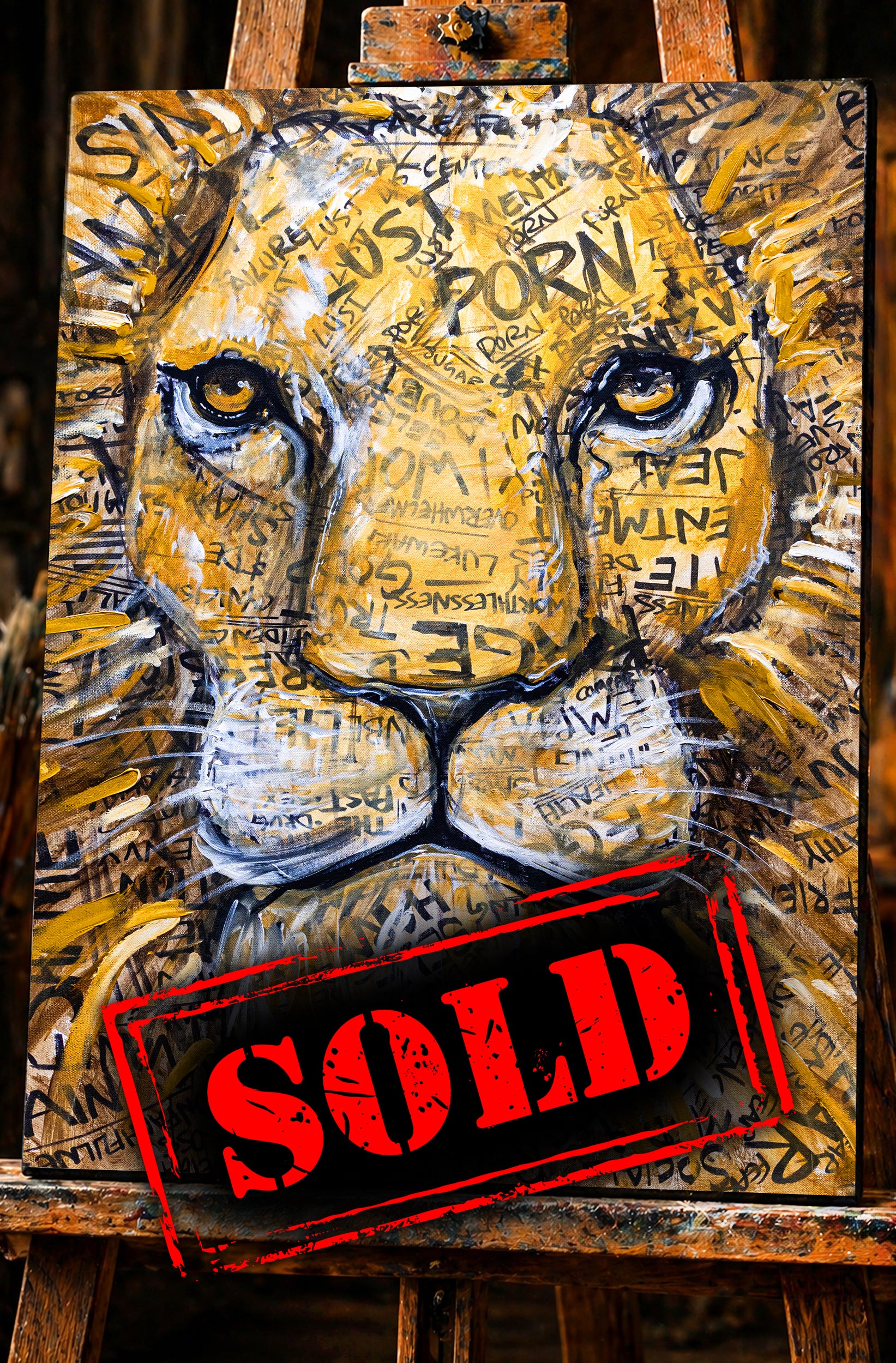 Uprooted | Lion | Original Painting | 36"x48"