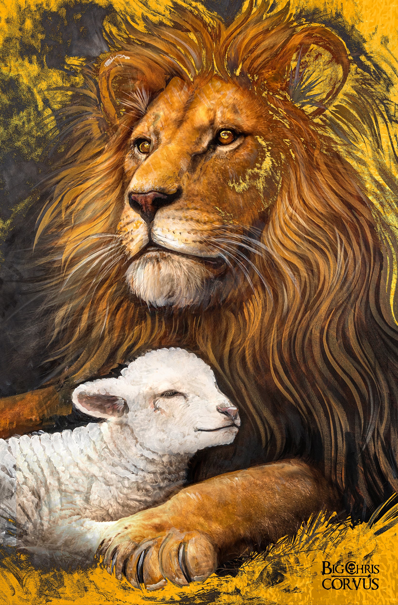 Lion & Lamb Fine Art Print - Foil Edition
