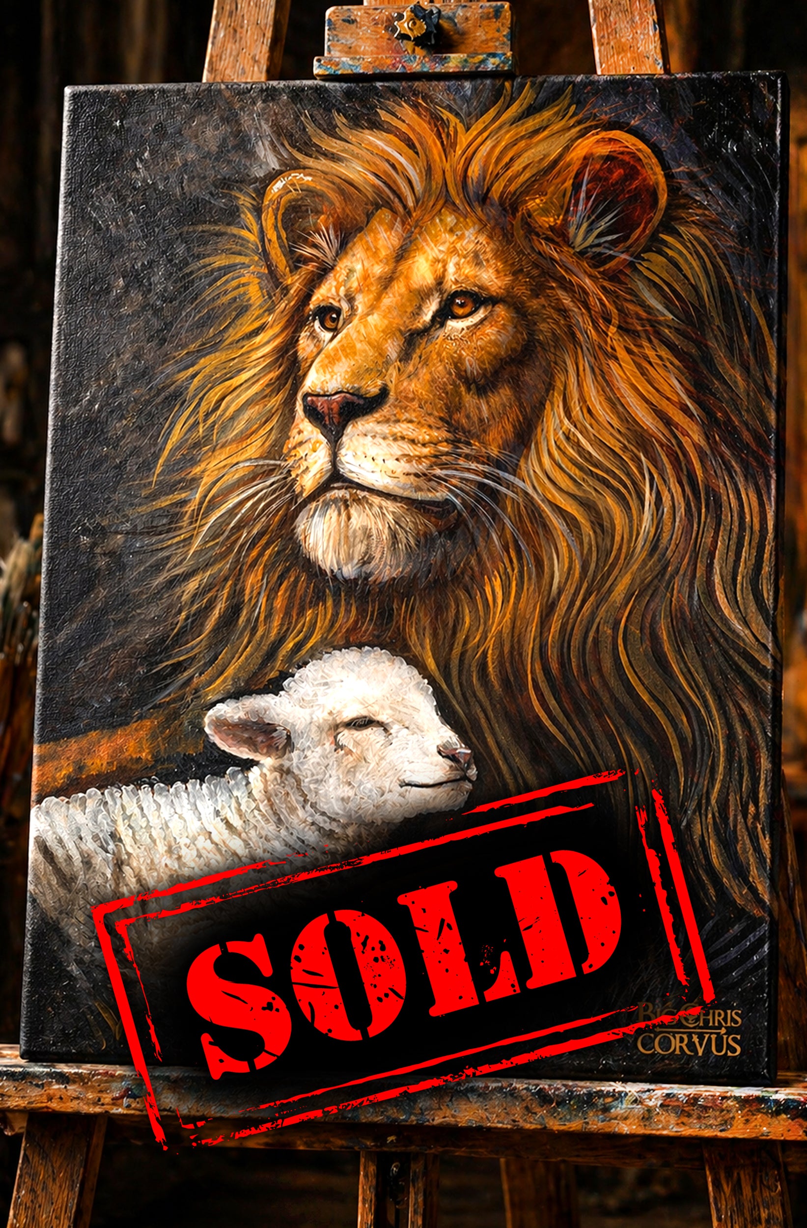 Lion & Lamb | Original Painting