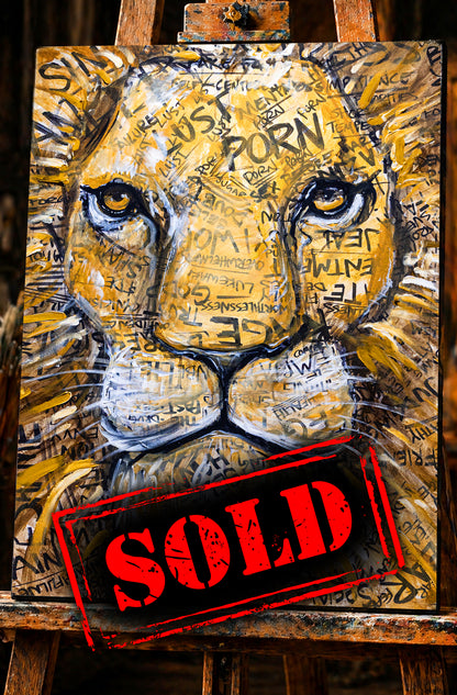 Uprooted | Lion | Original Painting | 36"x48"