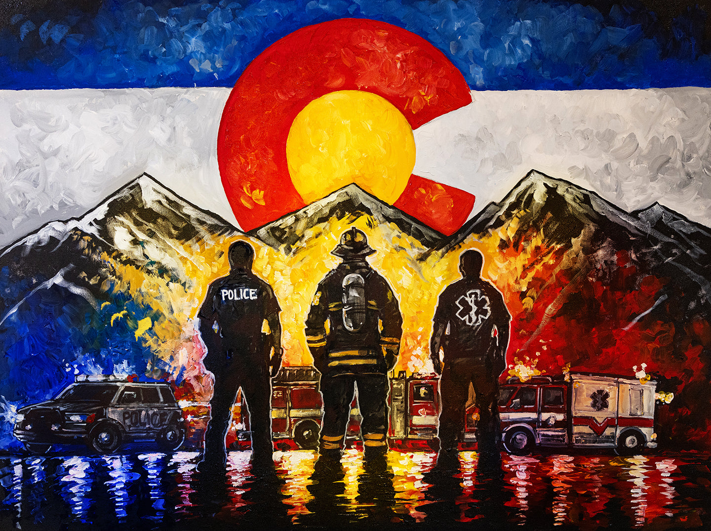 VICTOR MARX | FIRST RESPONDERS - CO FLAG | 11x14 ART PRINT